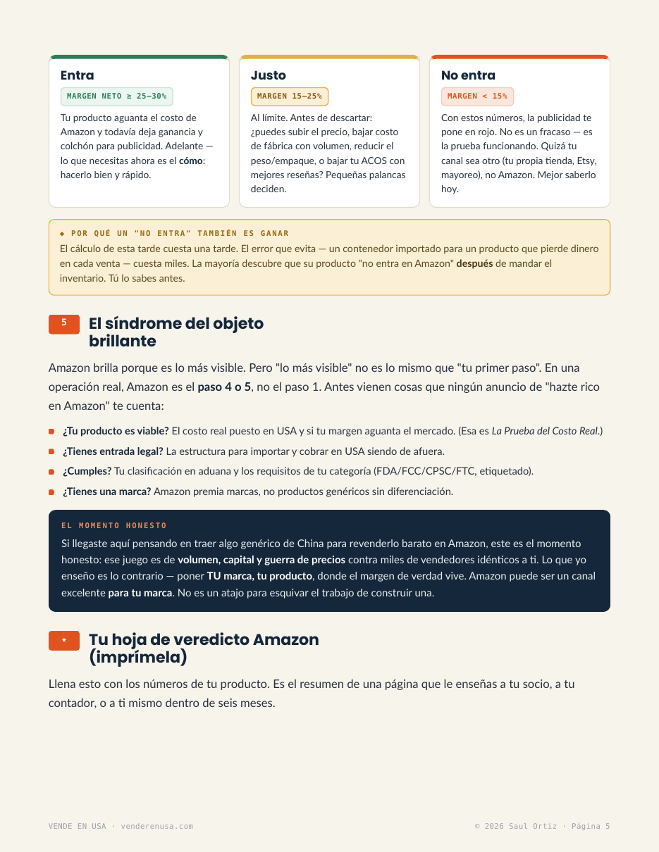 Página de la guía: hoja de veredicto Entra / Justo / No entra